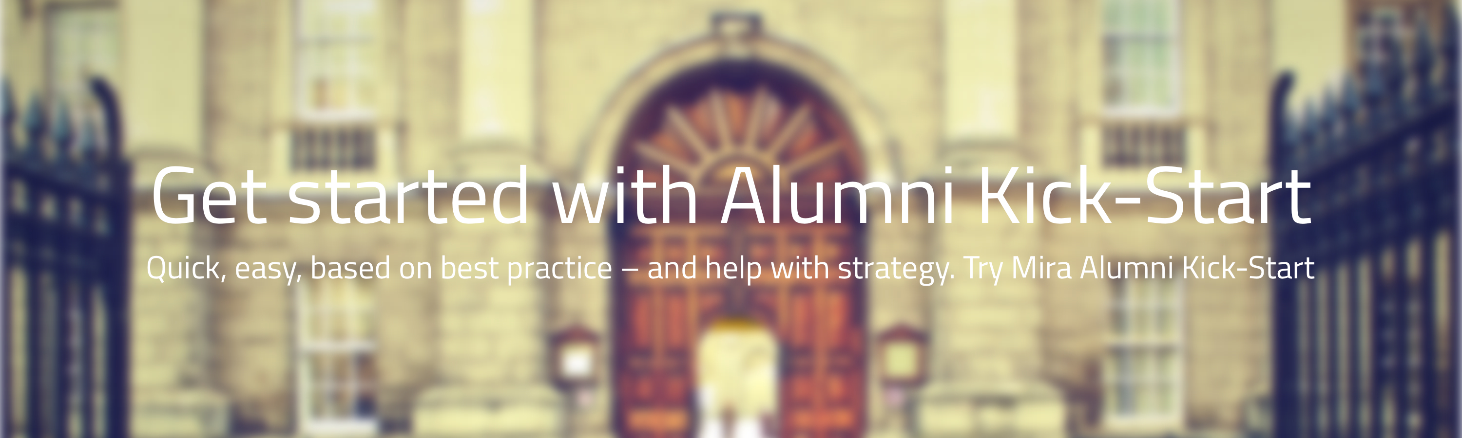 Webinar: Alumni Kick-Start – get started with best practice, documented effects, low risk and efficiency