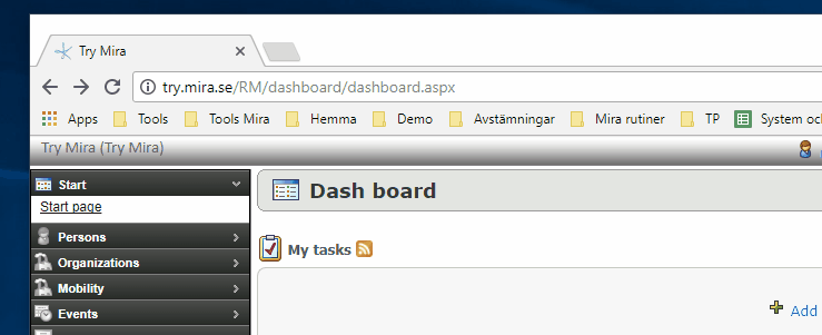 Create bookmark to Mira